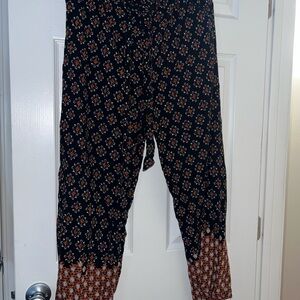 Jules & Leopold Black and Orange Floral Pants